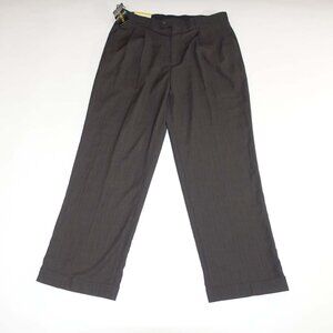 Clarzeno Muzzi Men's Dress Pants 34 x 30 NWT Dark Gray Pleated Front Striped